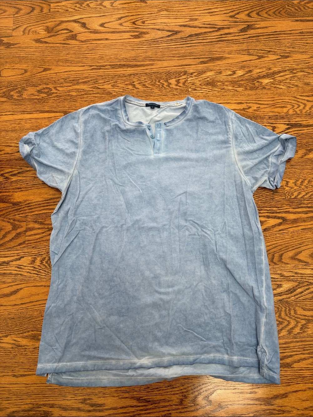 Men's Light Blue Short Sleeve Henley Tee
